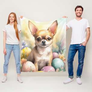 Manta Polar Chihuahua con huevos de Pascua Fiesta 