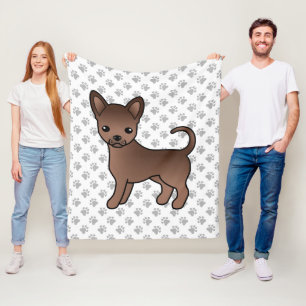 Manta Polar Chihuahua de dibujos animados de capa lisa de choc