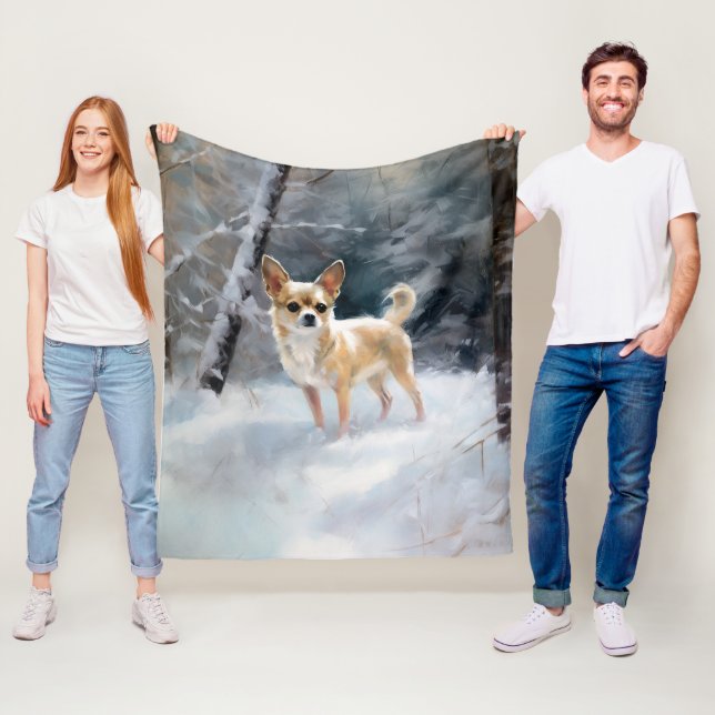 Manta Polar Chihuahua deja que nieve Navidades (In situ)