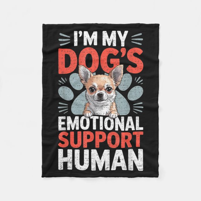 Manta Polar Chihuahua Dog Emotional Suprt Human  (Anverso)