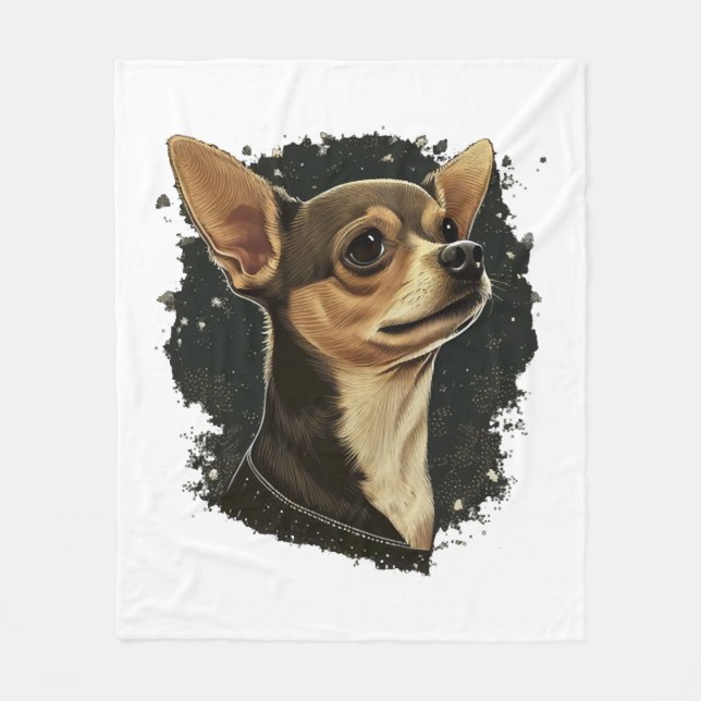 Manta Polar Chihuahua Feliz Navidad X-Mas Tree Cute (Anverso)