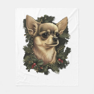 Manta Polar Chihuahua Feliz Navidad X-Mas Tree Cute