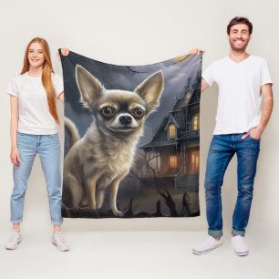Manta Polar chihuahua Halloween Espantoso