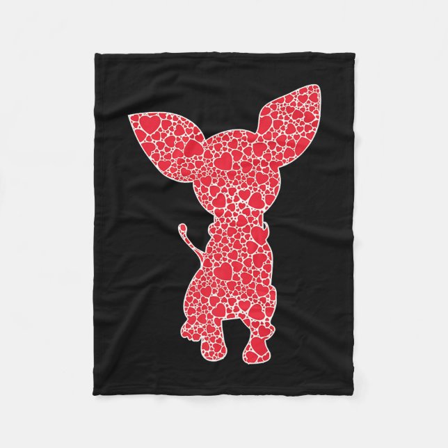 Manta Polar Chihuahua Hearts Dog Puppy Lover (Anverso)