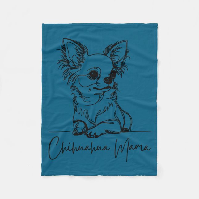 Manta Polar Chihuahua Mama Long Haired Chihuahua Mom Cute Dog  (Anverso)
