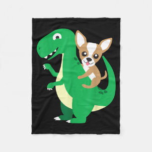 Manta Polar Chihuahua montando T-Rex Dinosaurio Dino Perro Hal