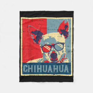 Manta Polar Chihuahua Obama Poster Vintage Chiwawa Perro Lover