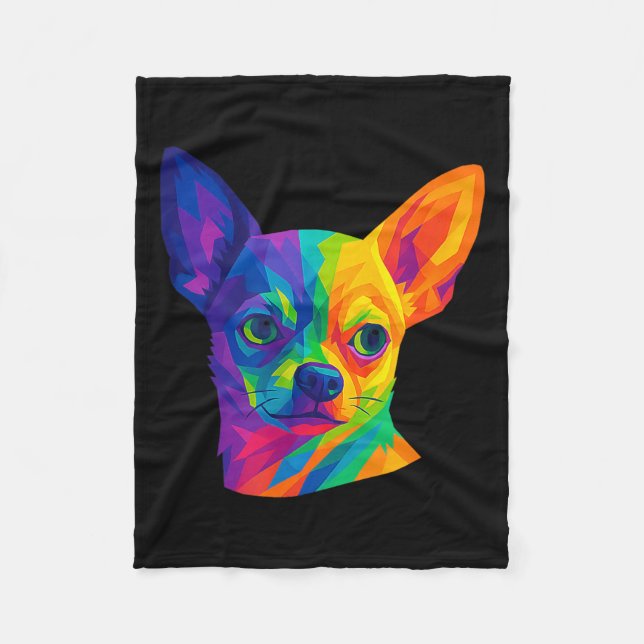 Manta Polar Chihuahua P Art Rtrait For Dog Owners  (Anverso)