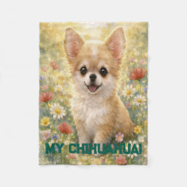 Manta Polar Chihuahua Puppy Customizable Blanket