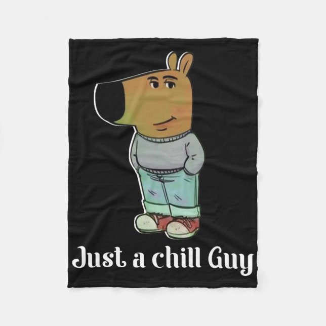 Manta Polar Chill Guy Dog Tee Funny Chill Guy Meme  (Anverso)