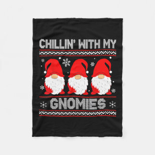 Manta Polar Chillin Con Mis Gnomies Que Coinciden Con Navidade