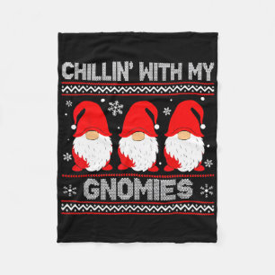 Manta Polar Chillin Con Mis Gnomies Que Coinciden Con Navidade