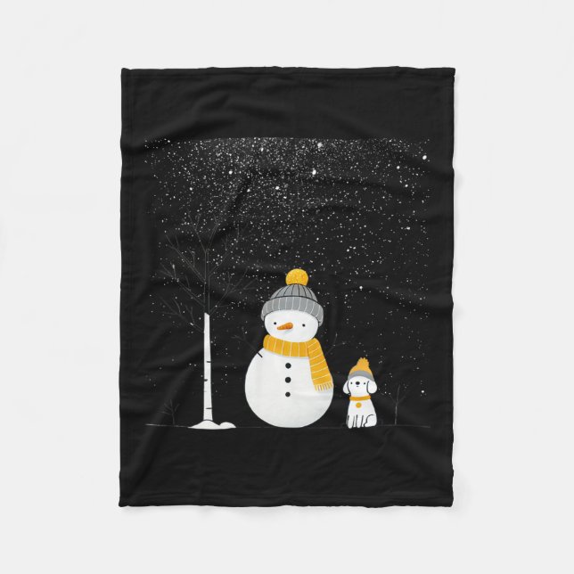 Manta Polar Chillin' Con Mis Navidades Snowmis Snowman (Anverso)
