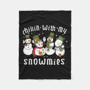 Manta Polar Chillin Con Mis Noches Graciosas De Santa Snowman