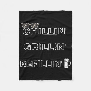 Manta Polar Chillin Grillin Refillin Crazy Funny Beer Bbq _1