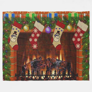 MANTA POLAR CHIMENEA DEL NAVIDAD