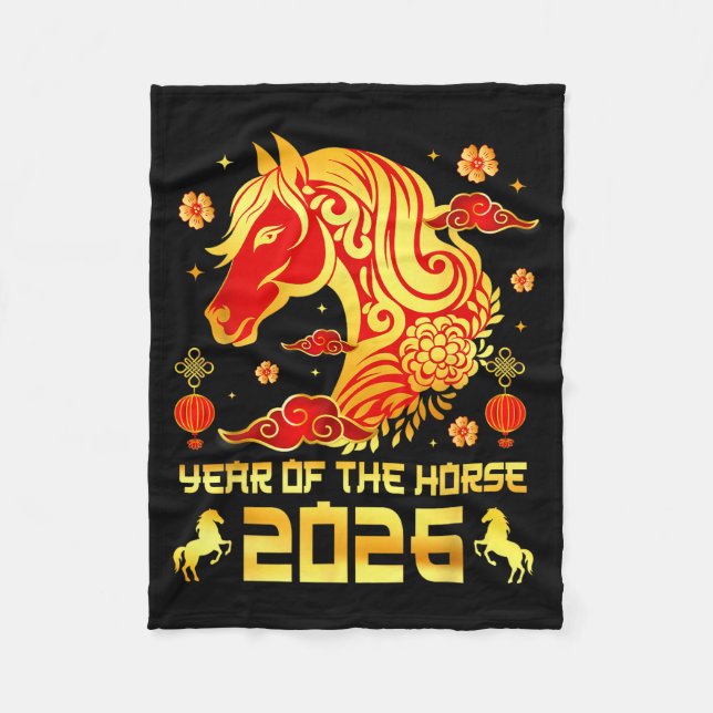 Manta Polar Chinese New Year 2026 Horse Happy Chinese New Year (Anverso)