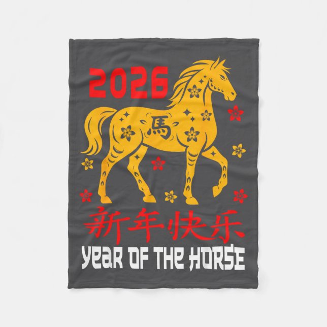 Manta Polar Chinese New Year 2026 Horse Lunar Year Of The Hors (Anverso)