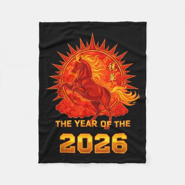 Manta Polar Chinese New Year 2026 Of The Fire Horse Men Women  (Anverso)