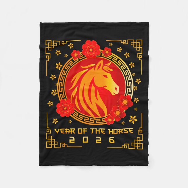 Manta Polar Chinese New Year 2026 Of The Horse Lunar New Year  (Anverso)