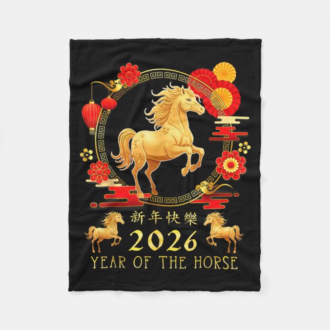 Manta Polar Chinese New Year 2026 Year Of The Horse For Women  (Anverso)