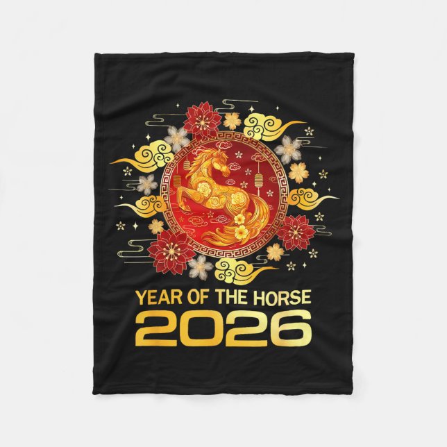 Manta Polar Chinese New Year 2026 Year Of The Horse Happy New  (Anverso)