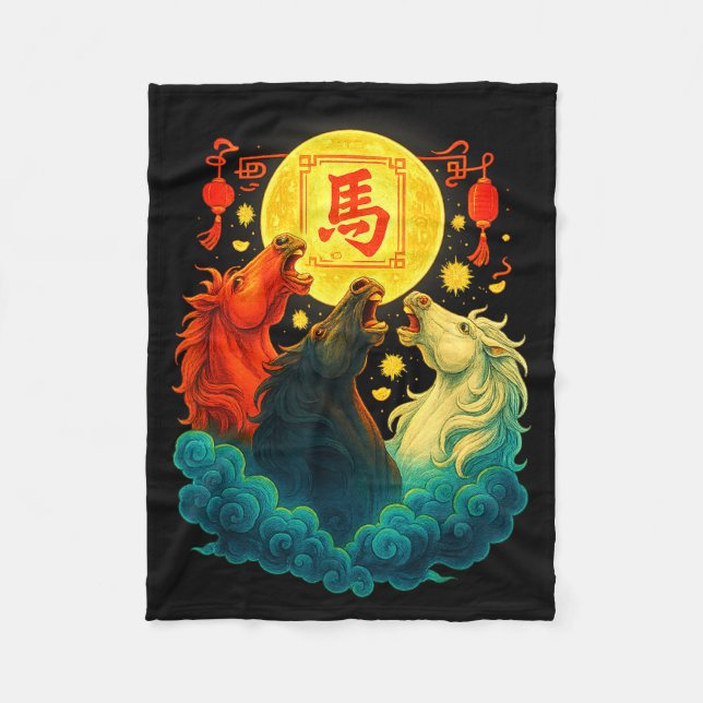 Manta Polar Chinese New Year 2026 Year Of The Horse Lunar New  (Anverso)