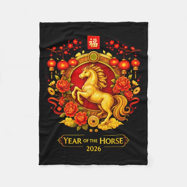Manta Polar Chinese New Year 2026 Year Of The Horse Lunar New  (Anverso)