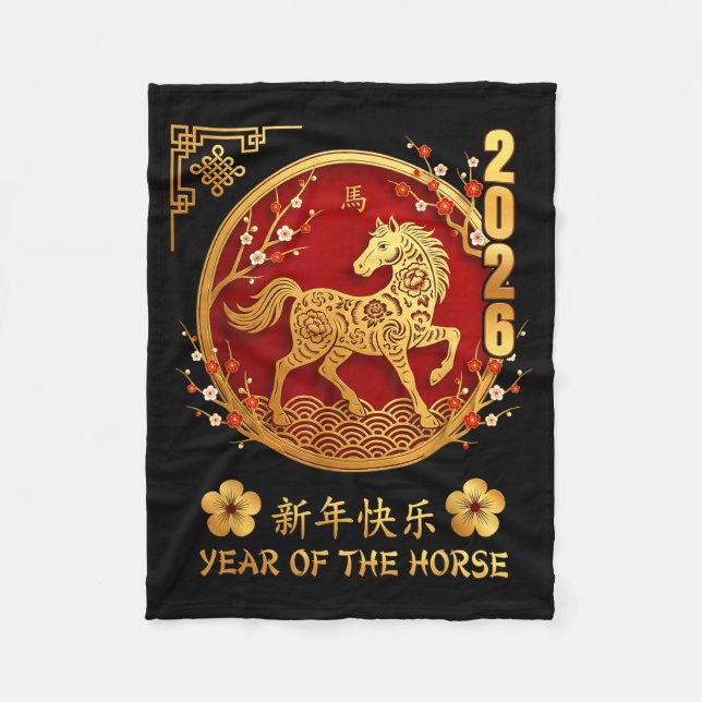 Manta Polar Chinese New Year 2026 Year Of The Horse Zodiac Lov (Anverso)