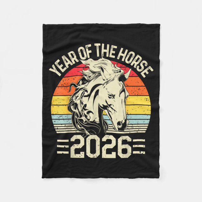 Manta Polar Chinese Zodiac Horse2026 Decorations Year Of The H (Anverso)