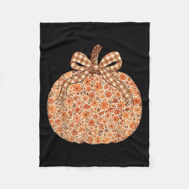 Manta Polar Chinoiserie Fall Pumpkin Floral Halloween Funny Th (Anverso)