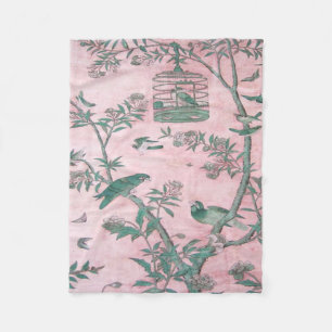 Manta Polar Chinoiserie rosa