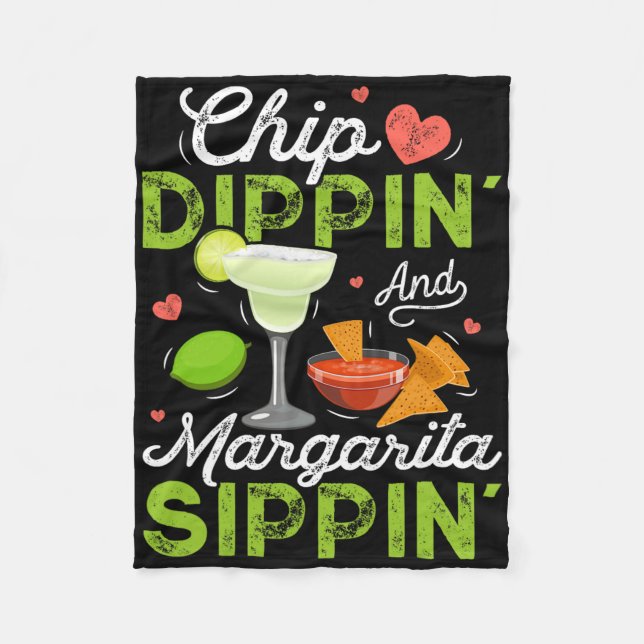 Manta Polar Chip Dippin' Y Margarita Sippin' Funny Cinco De (Anverso)