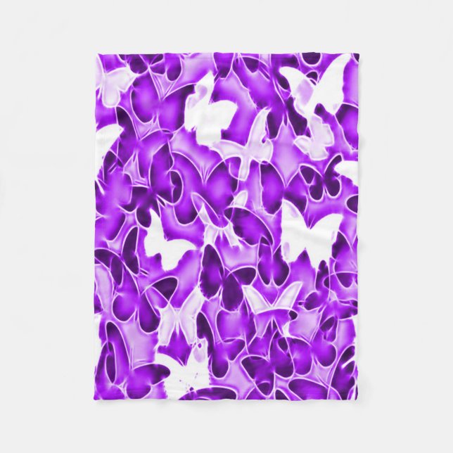 Manta Polar Chispa púrpura Camo de la mariposa (Anverso)