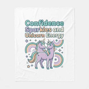 Manta Polar Chispas de confianza de unicornio y diseño de cami