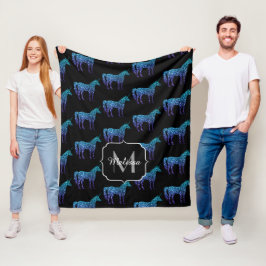 Manta Polar Chispas de unicornio patrón de ombre azul acuatico