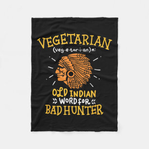 Manta Polar Chiste divertido Vegan, Viejo Palabra Indio Para M