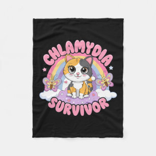 Manta Polar Chlamydia Sobreviviente Gato Meme Camisas Graciosa