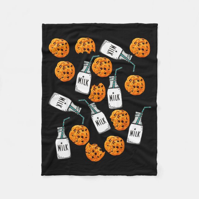 Manta Polar Chocolate Chip Cookies And Milk Funny Costume  (Anverso)