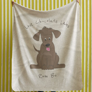 Manta Polar Chocolate Lab Amor Personalizado・