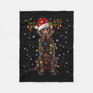 Manta Polar Chocolate Lab Labrador Christmas Tree Light Pajama
