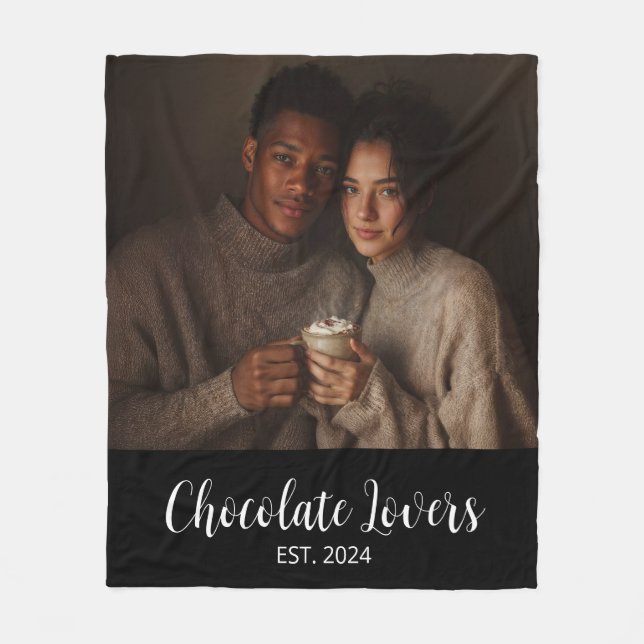 Manta Polar Chocolate Lovers Couple Established Photo Gift (Anverso)