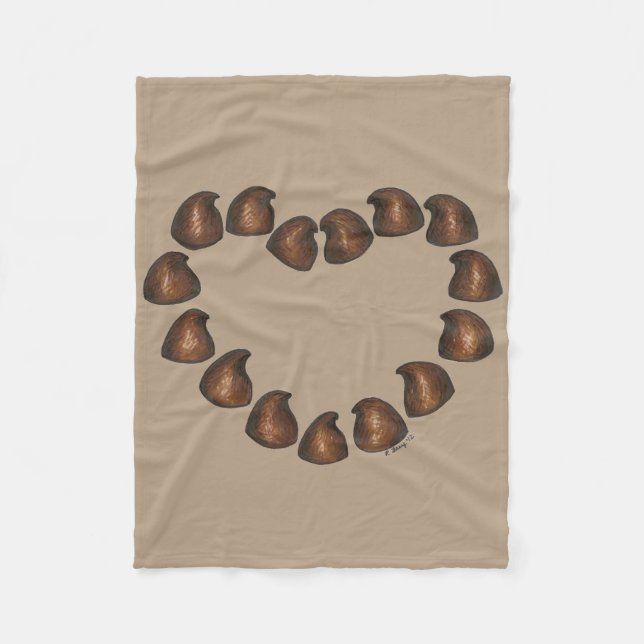 Manta Polar Chocolate marrón gotas dulce corazón dulce dulce (Anverso)