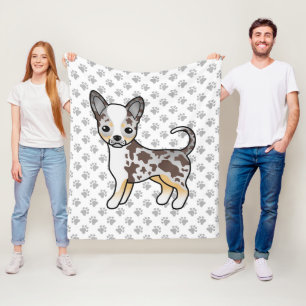 Manta Polar Chocolate Merle Smooth Coat Chihuahua Perro & Paws
