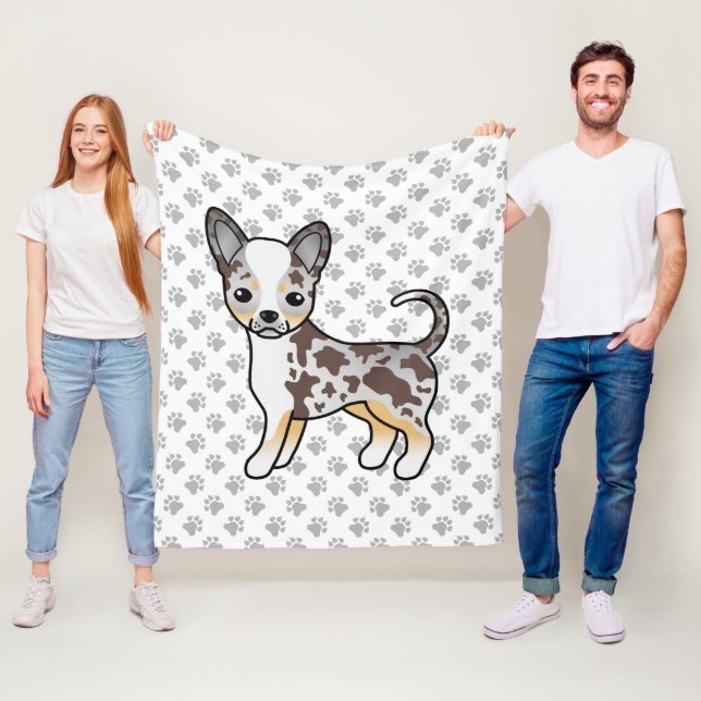 Manta Polar Chocolate Merle Smooth Coat Chihuahua Perro & Paws (In situ)