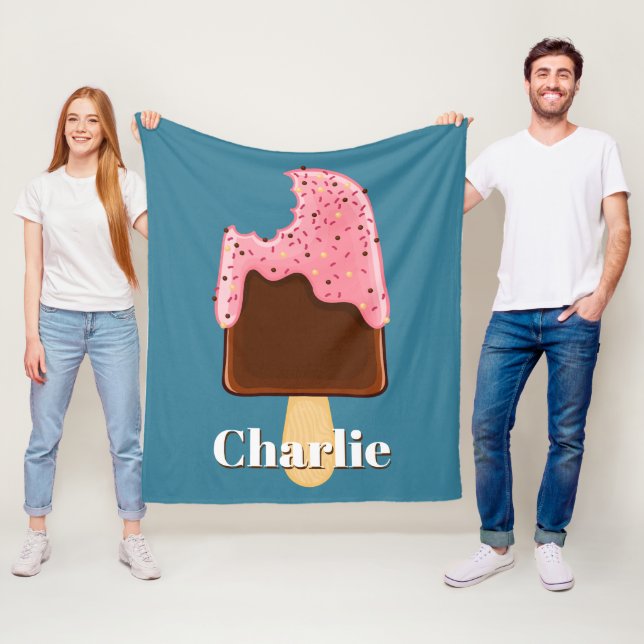 Manta Polar Chocolate Popsicle nombre personalizado y pulgas d (In situ)