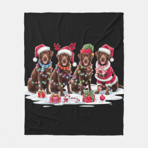 Manta Polar chocolates de Labrador Santa hat rivalizan con ele