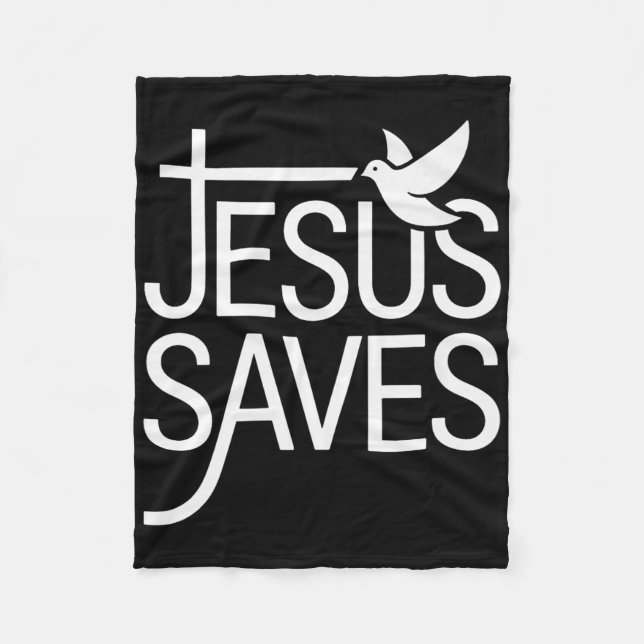 Manta Polar Christan Jesus Saves Premium (Anverso)