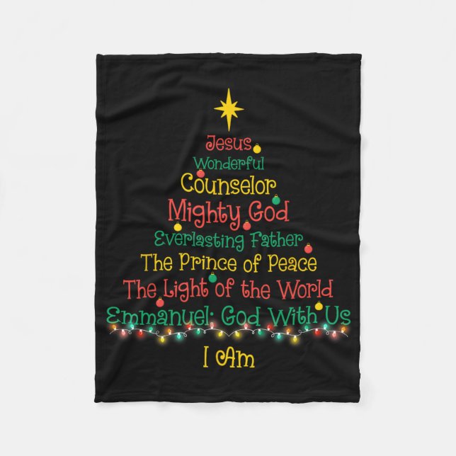 Manta Polar Christian Christmas Jesus Bible Names Xmas Tree Sh (Anverso)