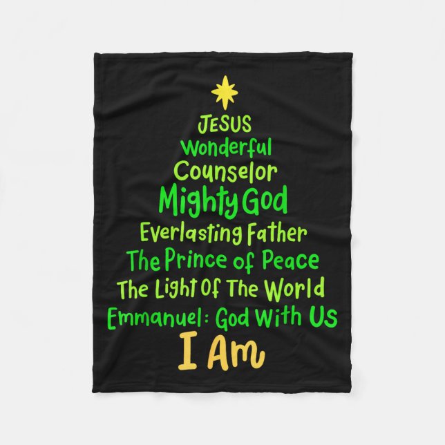 Manta Polar Christian Christmas Jesus Bible Names Xmas Tree Sh (Anverso)